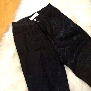 VTG-Holly Sharp Black Tapestry Straight Leg Pants-#1222